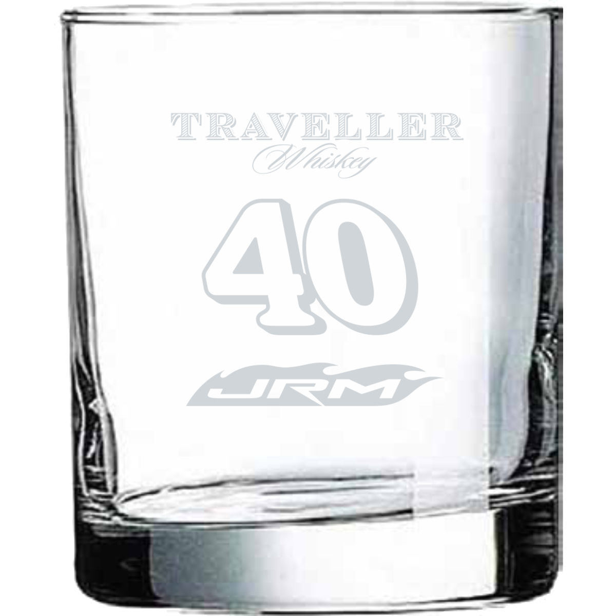 Justin Allgaier #40 Traveller Whiskey Rocks Glass