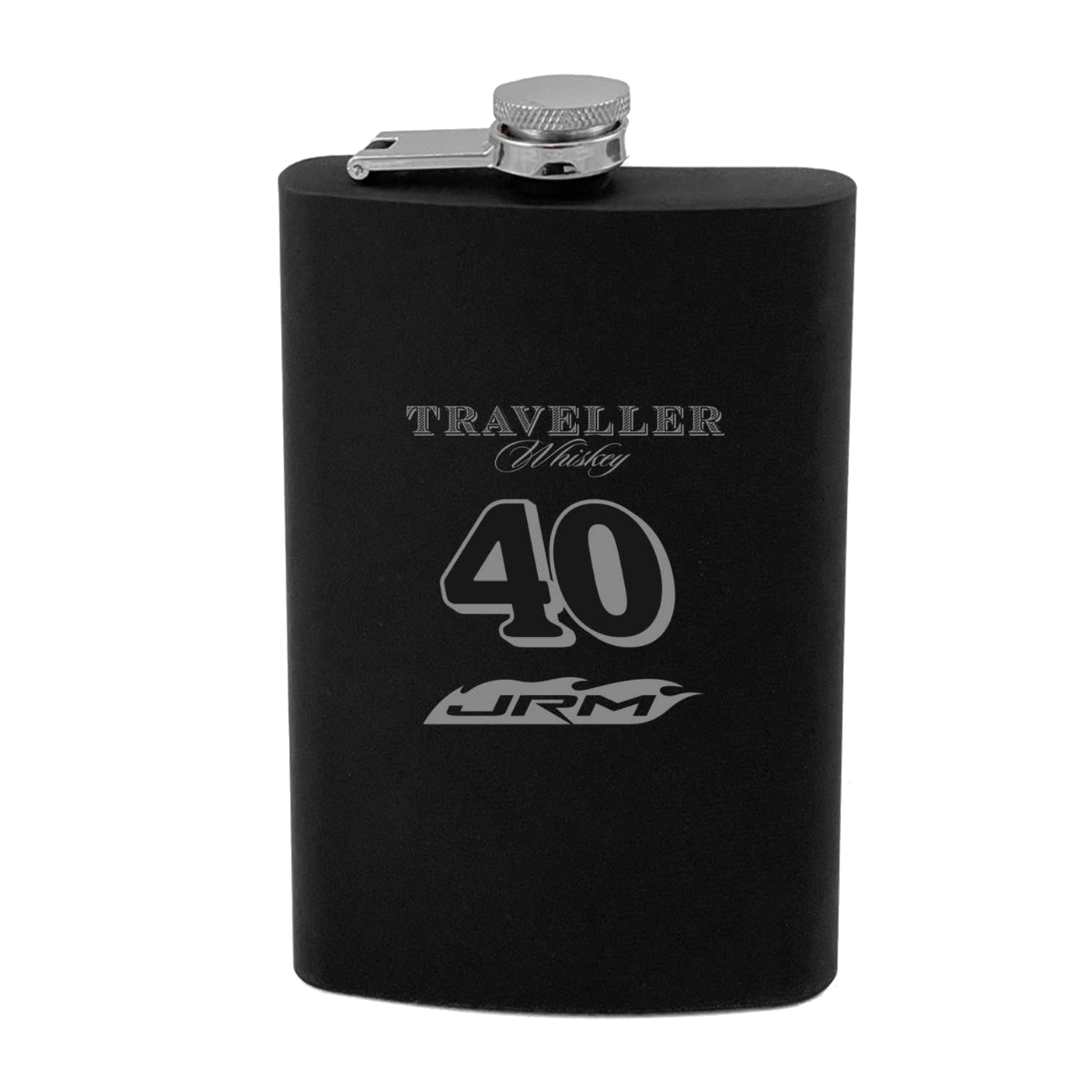 Justin Allgaier #40 Traveller Whiskey Black Matte Flask – Chris