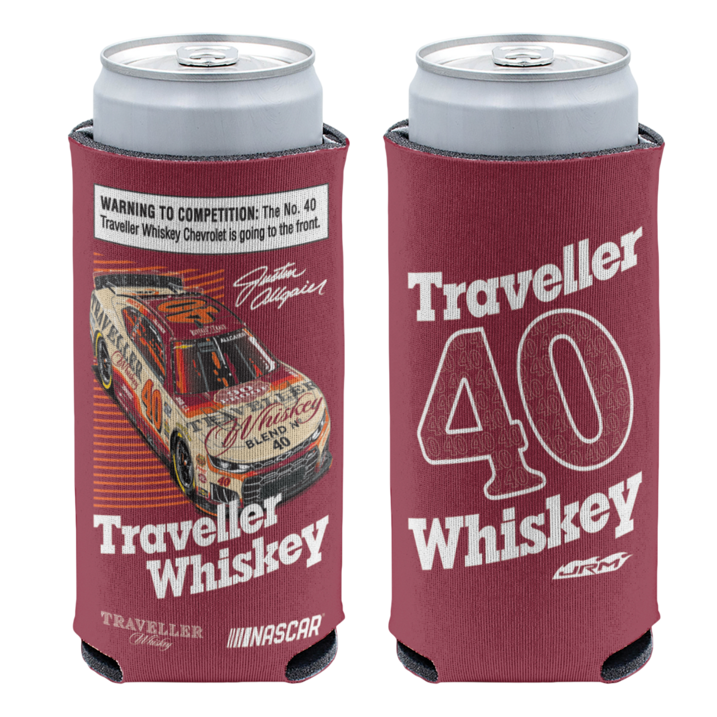 Justin Allgaier #40 2026 Traveller Whiskey Slim Can Cooler