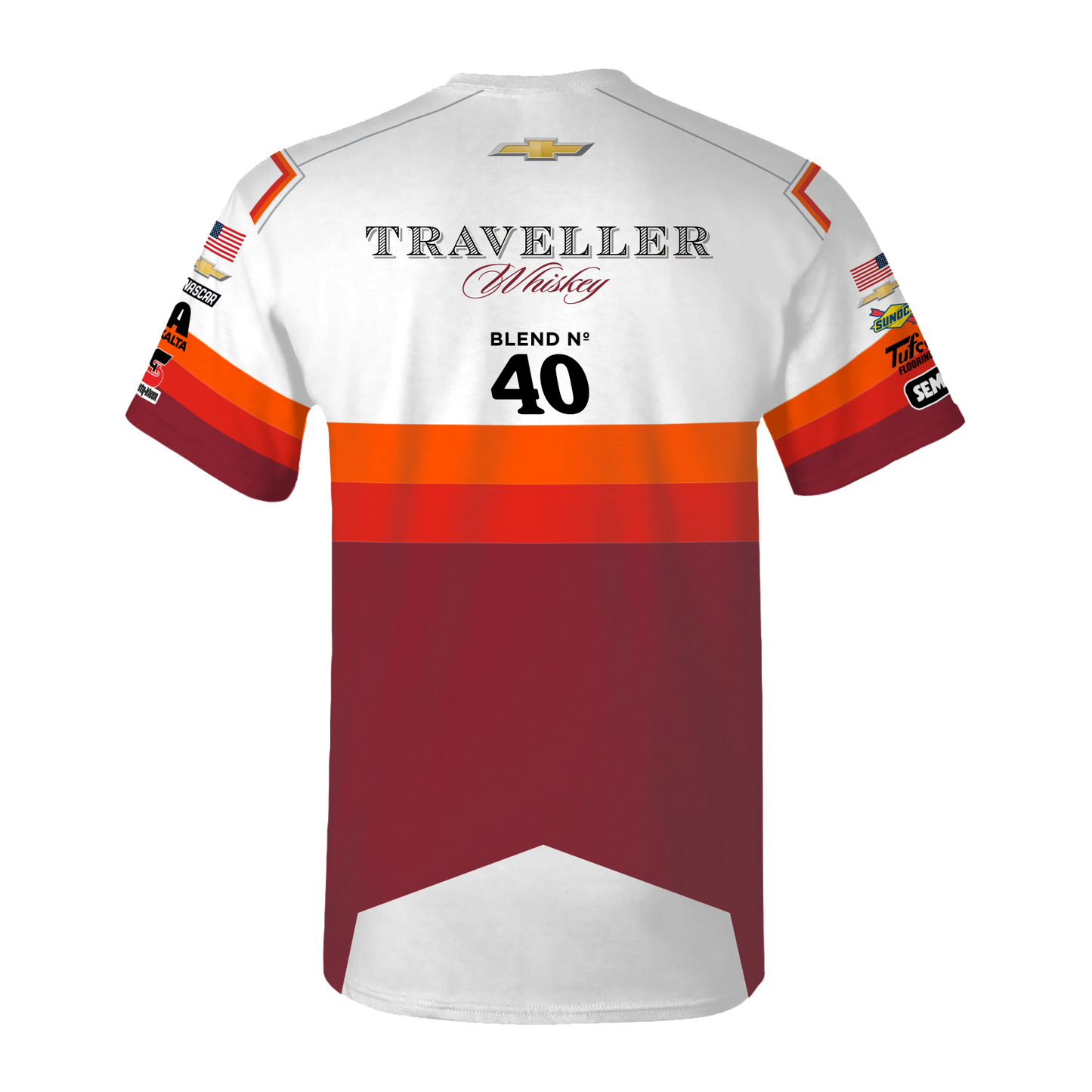 Justin Allgaier #40 Traveller Whiskey Sublimated Uniform T-shirt