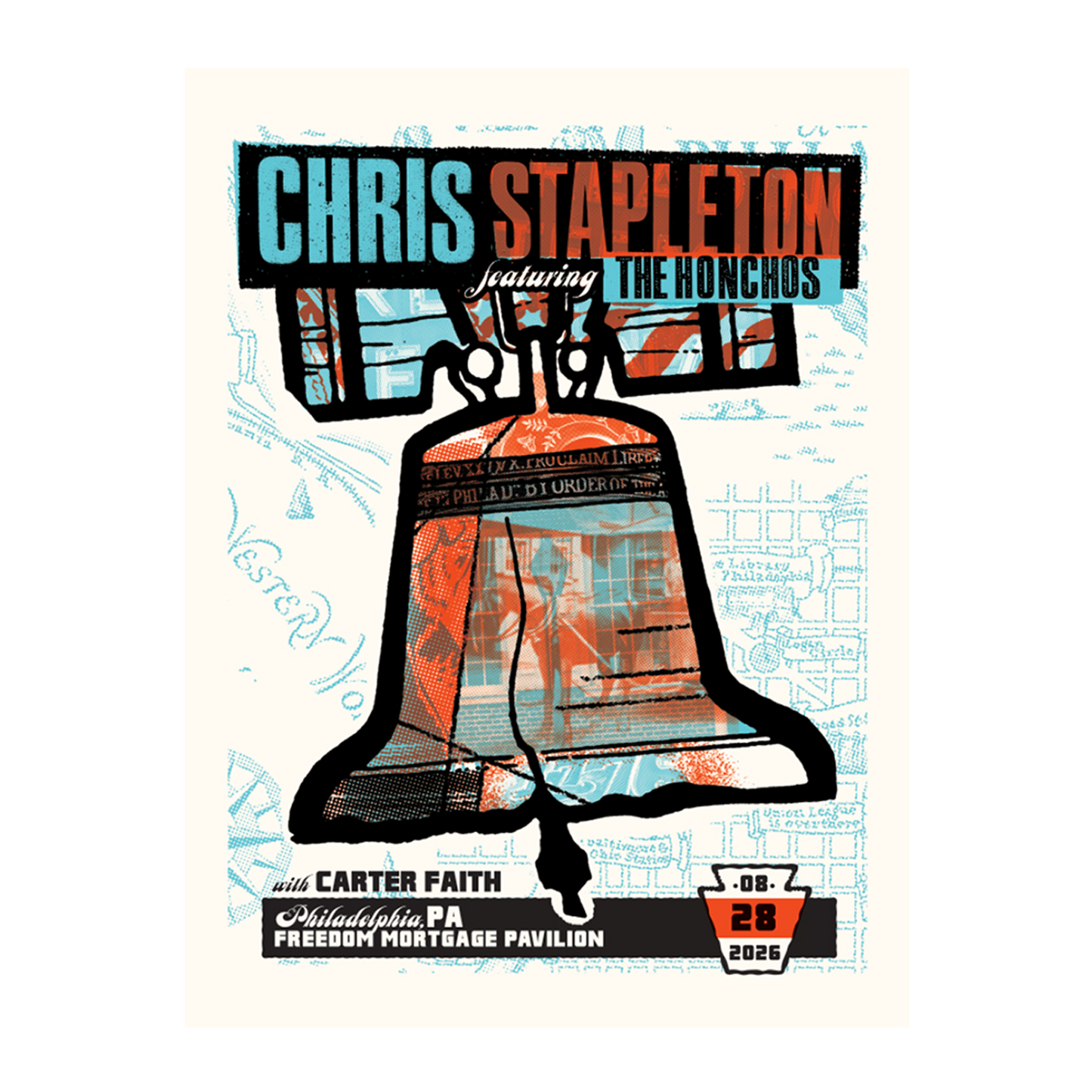 Chris Stapleton Show Poster - Philadelphia, PA - 08/28/2026