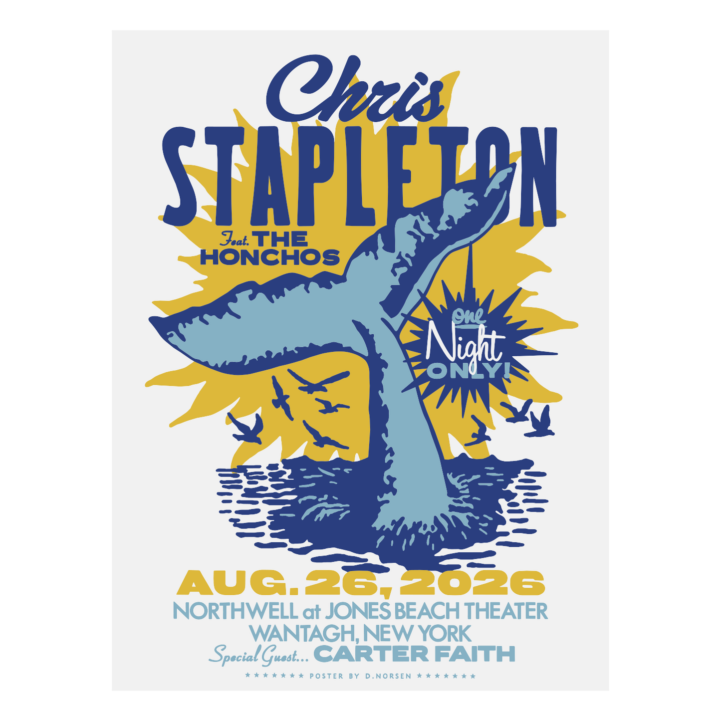 Chris Stapleton Show Poster - Wantagh, NY 08/26/26