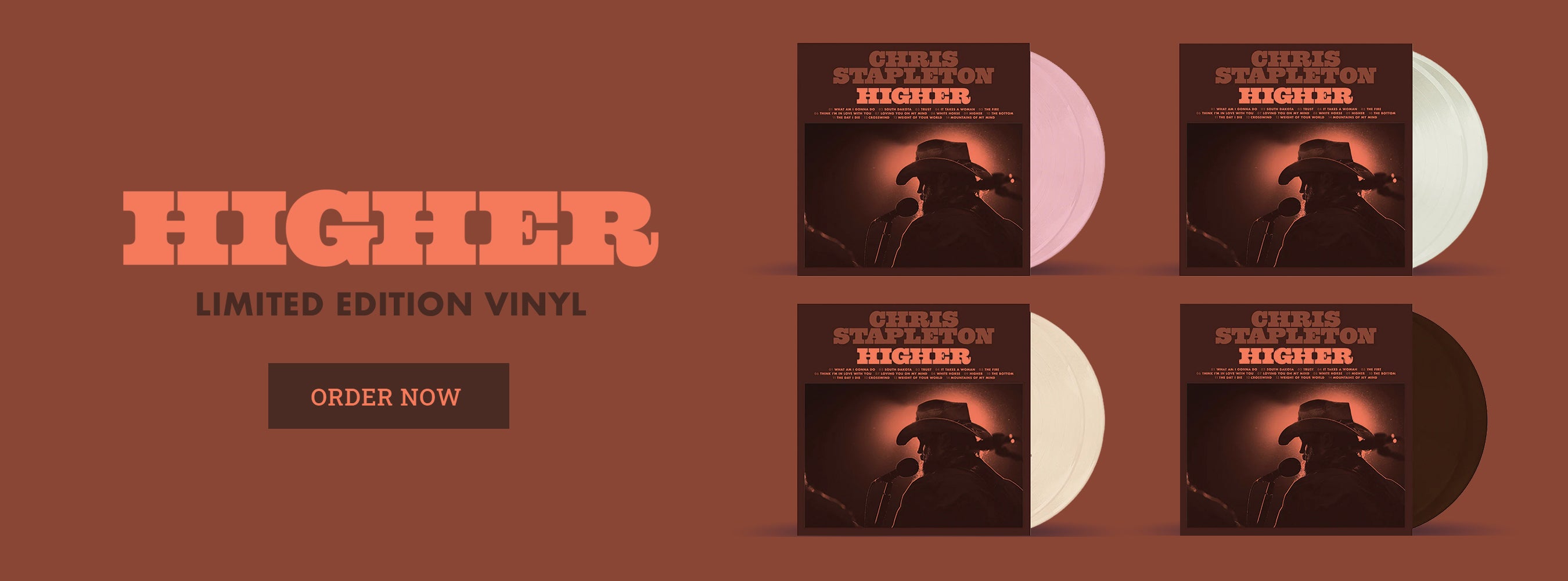 Higher, limited edition vinyl. Order now.