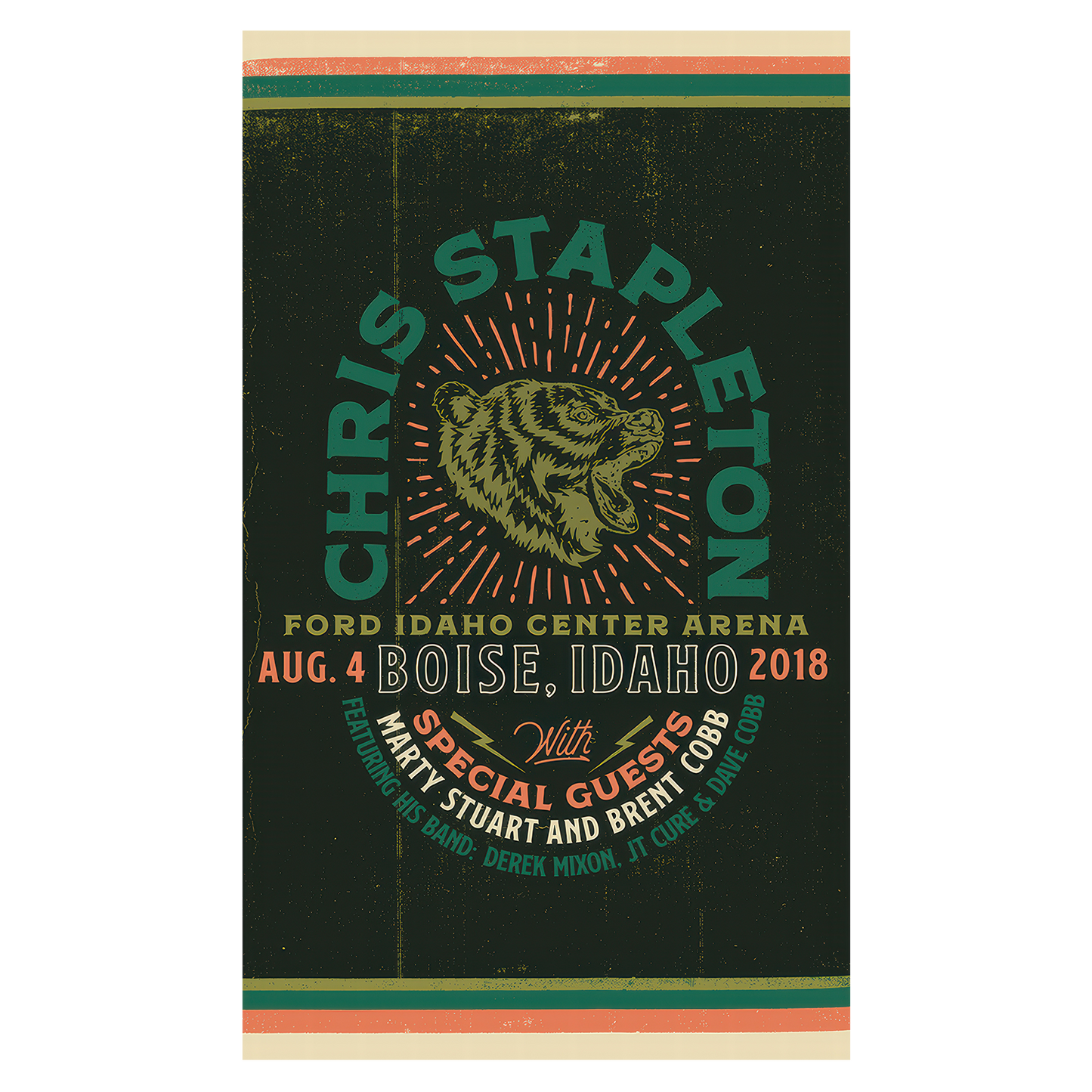 Chris Stapleton Show Poster Boise, ID 8/4/18