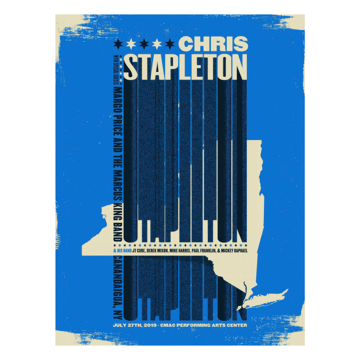 Chris Stapleton Show Poster Canandaigua, NY 7/27/19