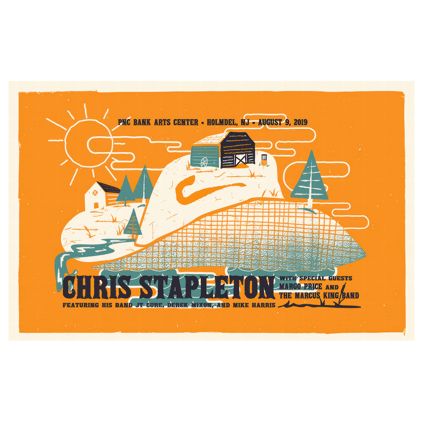 Chris Stapleton Show Poster Holmdel, NJ 8/9/19