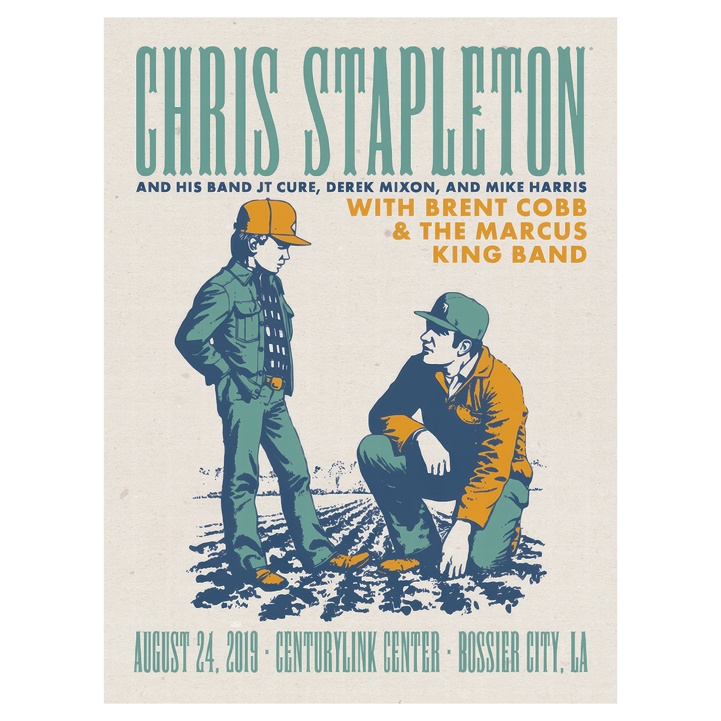 Chris Stapleton Show Poster Bossier City, LA 8/24/19