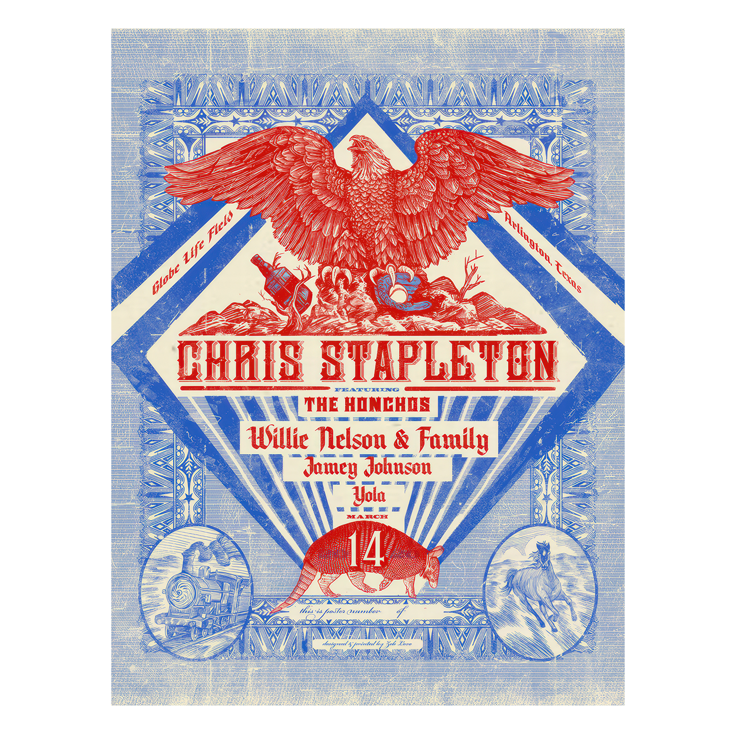 Chris Stapleton Show Poster Arlington, TX 3/14/20