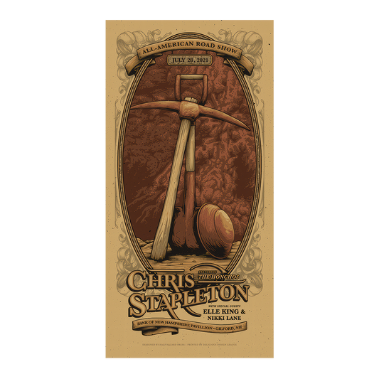 Chris Stapleton Show Poster   Gilford, NH Night 1   07/28/21