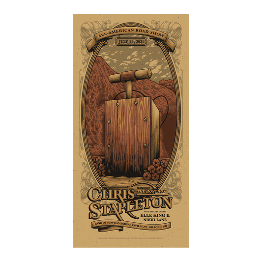 Chris Stapleton Show Poster   Gilford, NH Night 2   07/29/21