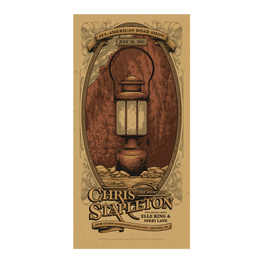 Chris Stapleton Show Poster   Gilford, NH Night 3   07/30/21