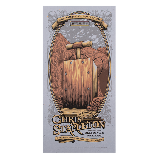 Chris Stapleton Foil Show Poster- Gilford, NH Night 2- 07/29/21