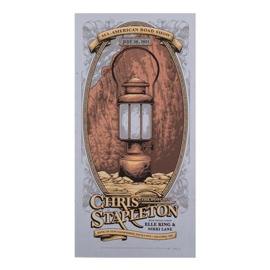 Chris Stapleton Foil Show Poster- Gilford, NH Night 3- 07/30/21