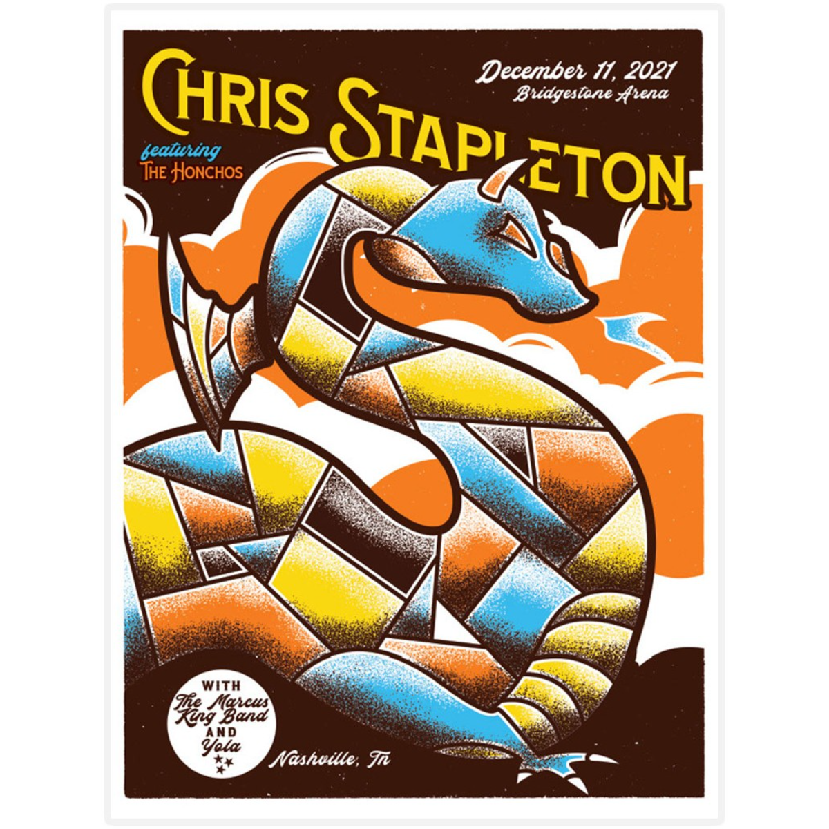 Chris Stapleton Show Poster Nashville, TN 12/11/21