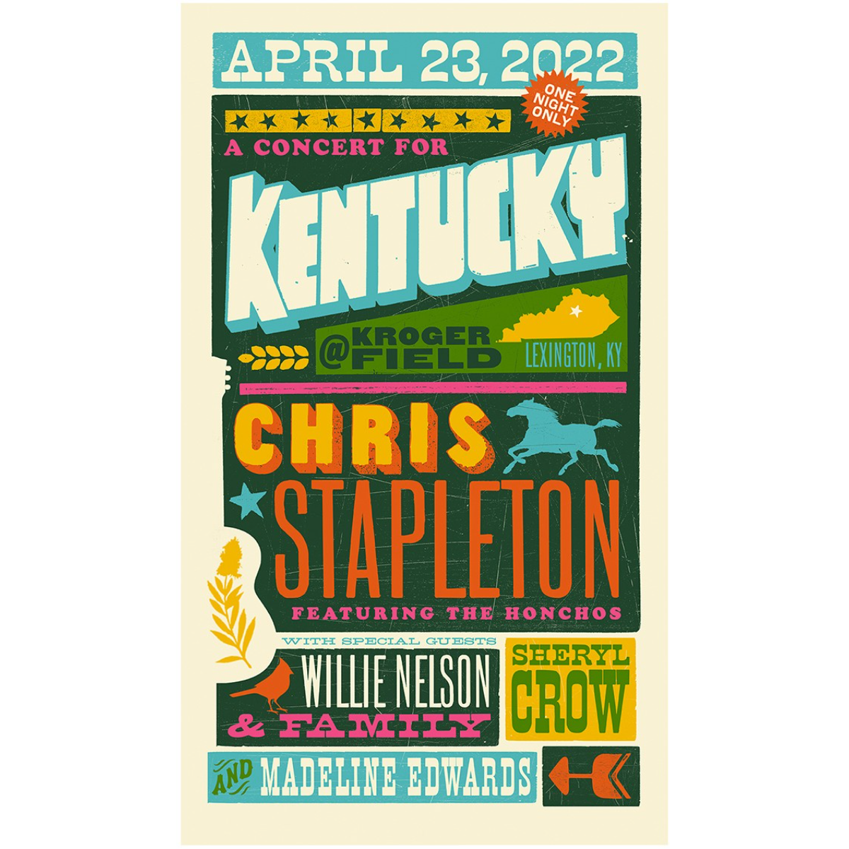 Chris Stapleton Show Poster Lexington, KY 04/23/22