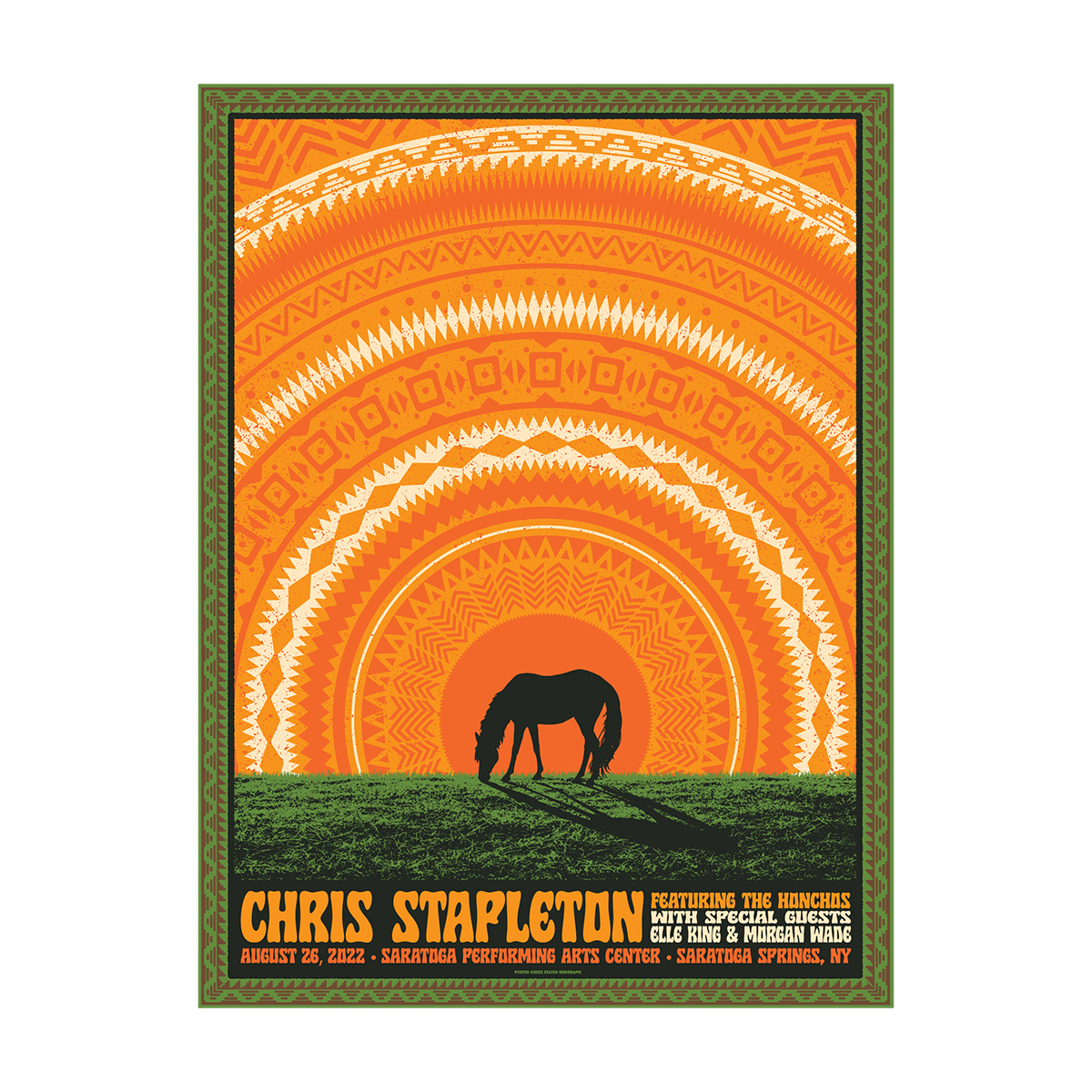 Chris Stapleton Show Poster - Saratoga Springs, NY - 08/26/22