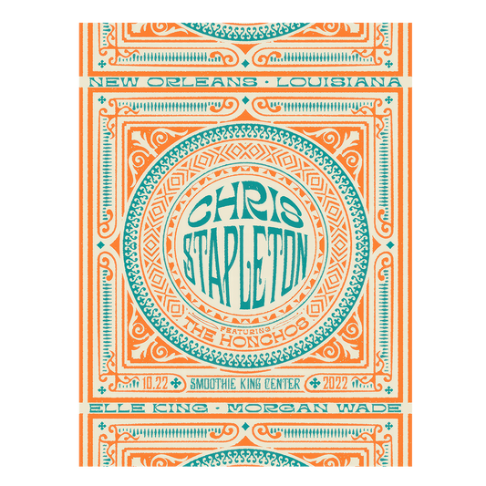 Chris Stapleton Show Poster  New Orleans, LA  10/22/22