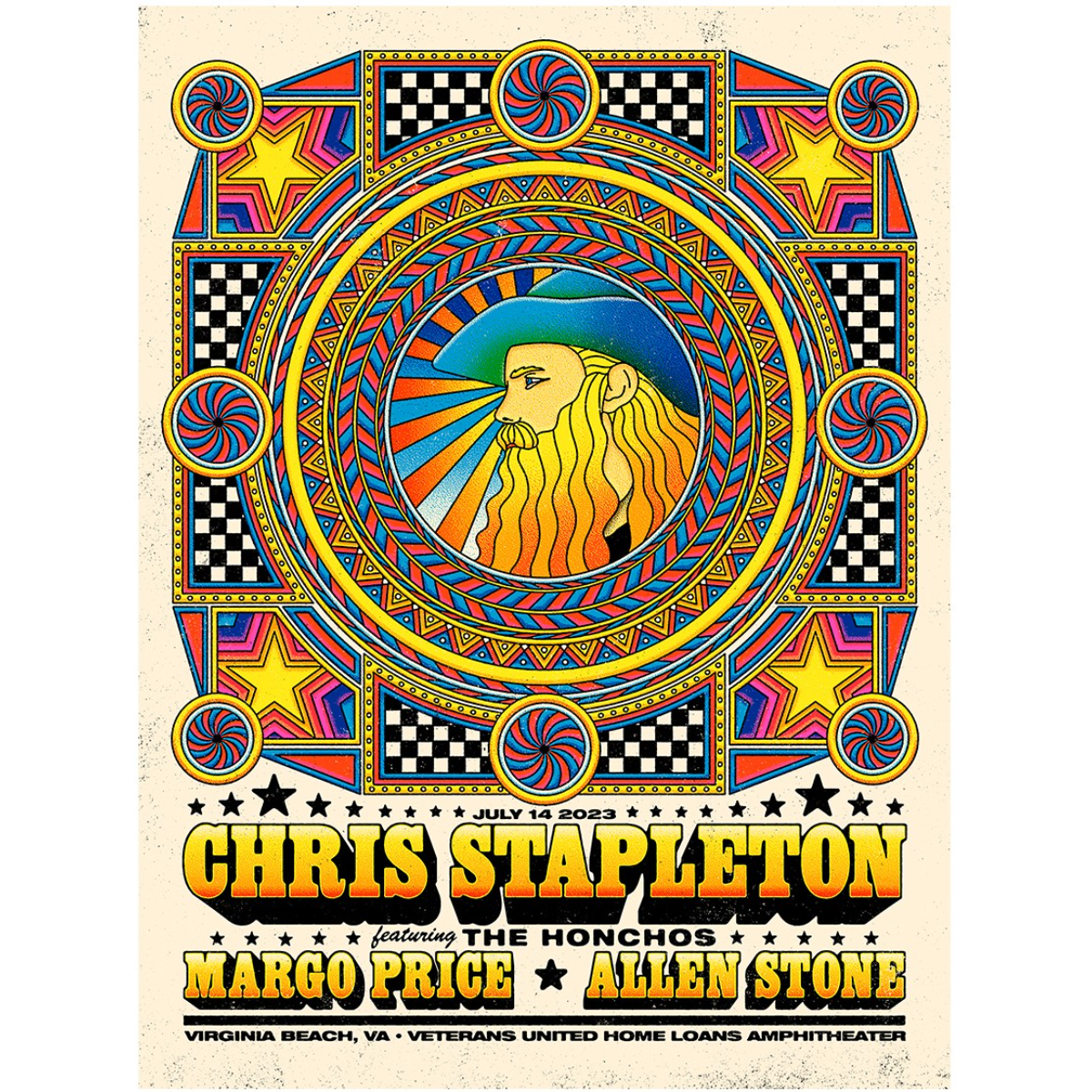 Chris Stapleton Show Poster Virginia Beach, VA 07/14/2023