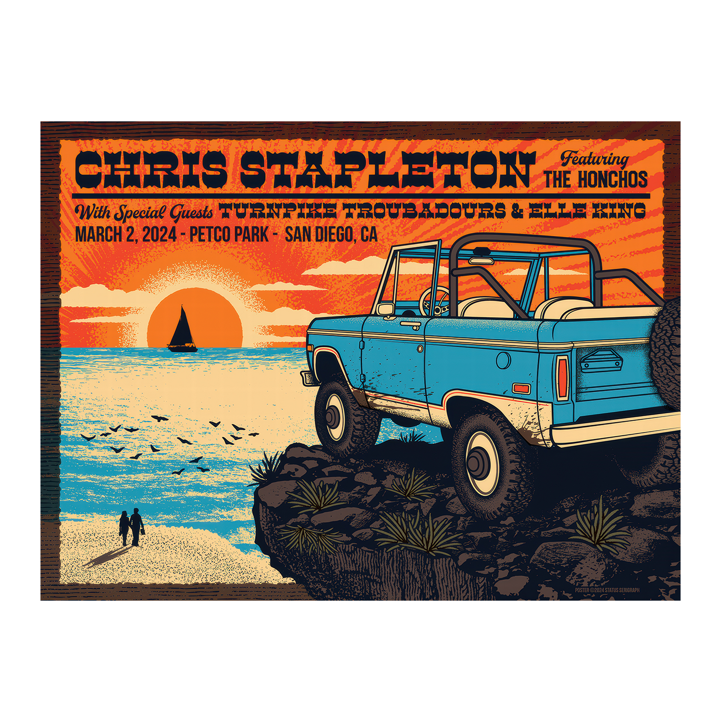 Chris Stapleton Show Poster San Diego, CA 03/02/2024