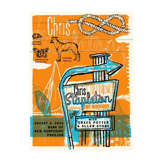 Chris Stapleton Show Poster  Gilford NH  08/03/2024