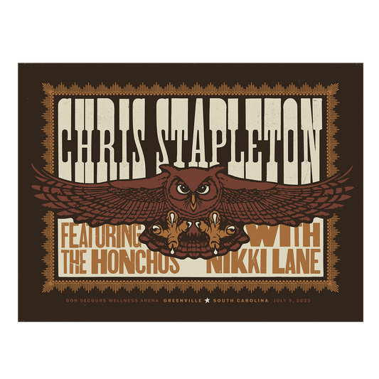 Chris Stapleton Show Poster  Greenville, SC  07/09/2025