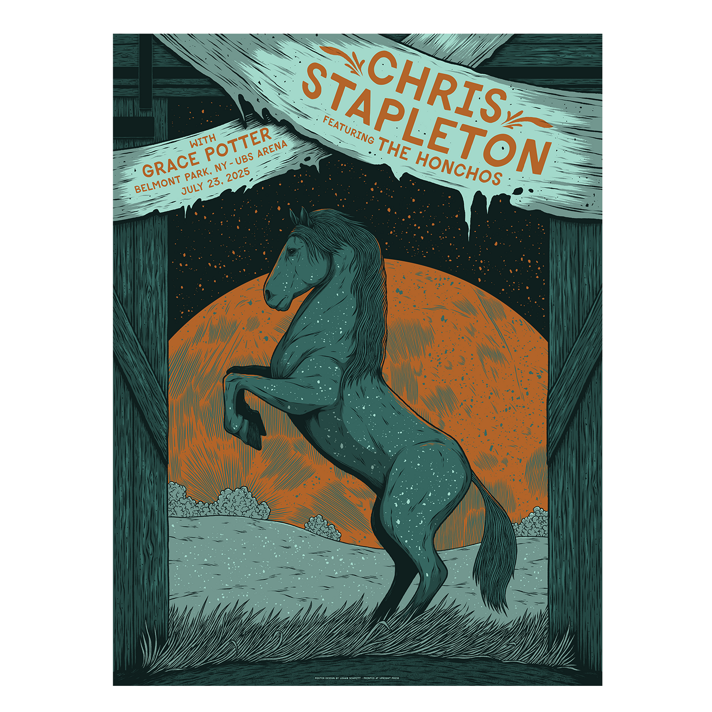 Chris Stapleton Show Poster Belmont Park, NY 07/23/2025
