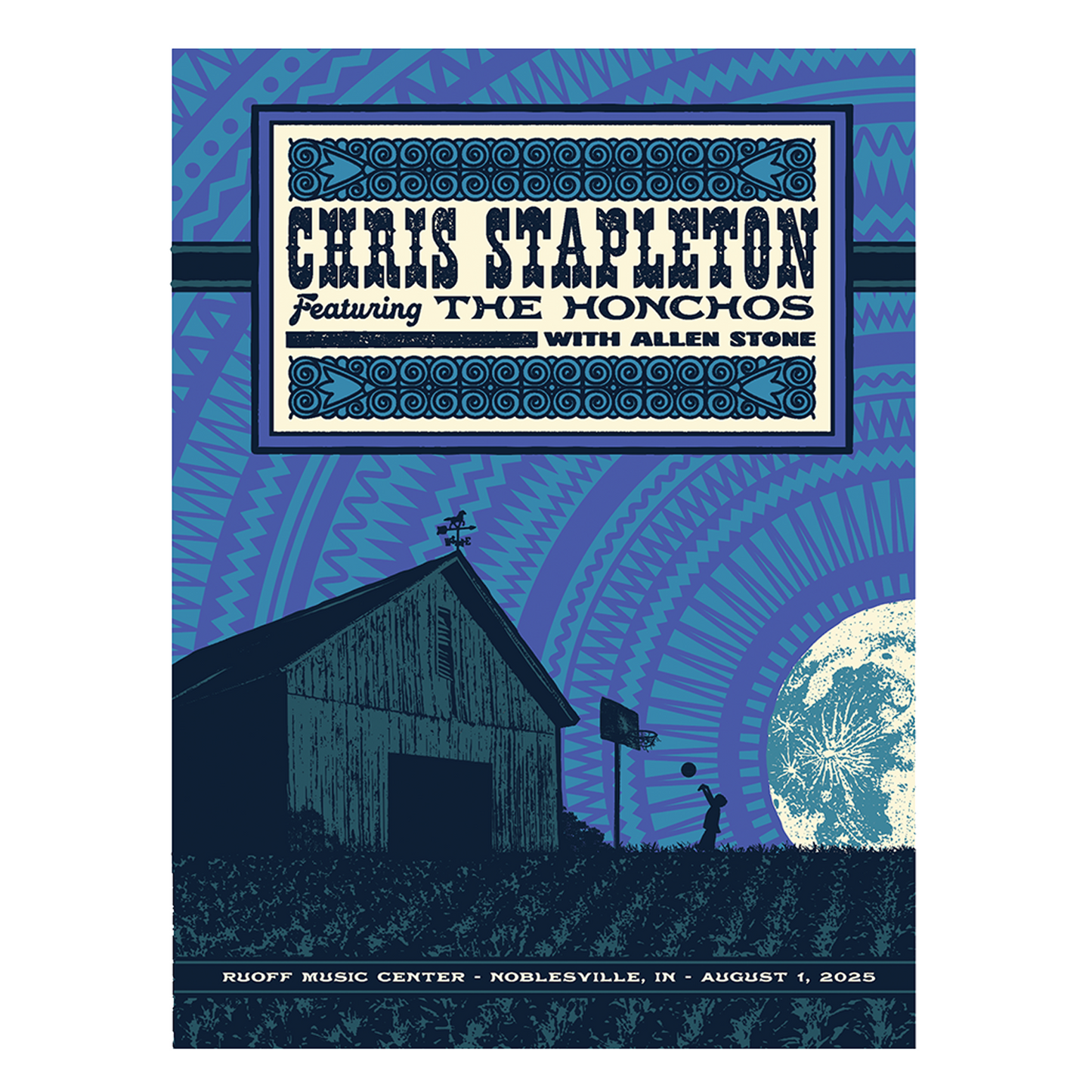 Chris Stapleton Show Poster Noblesville, IN 08/01/2025