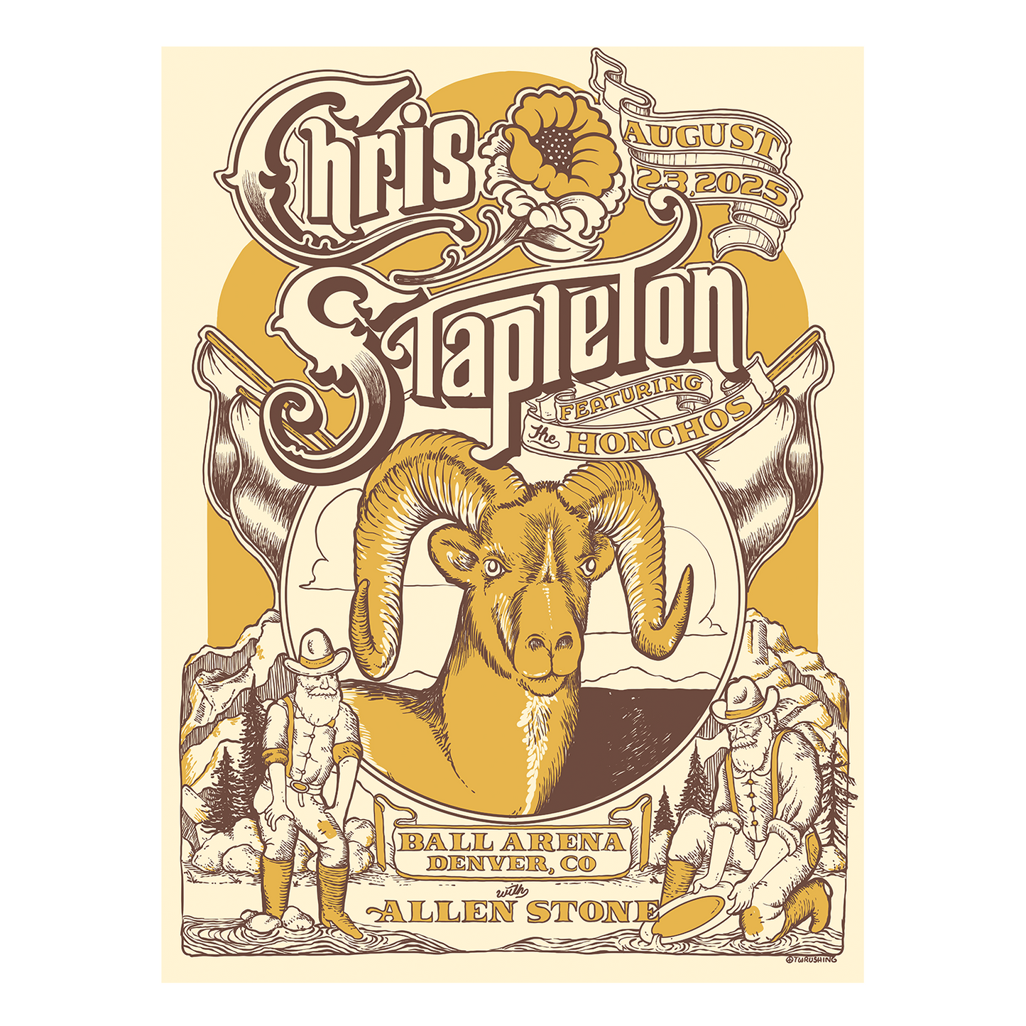 Chris Stapleton Show Poster Denver, CO 08/23/2025