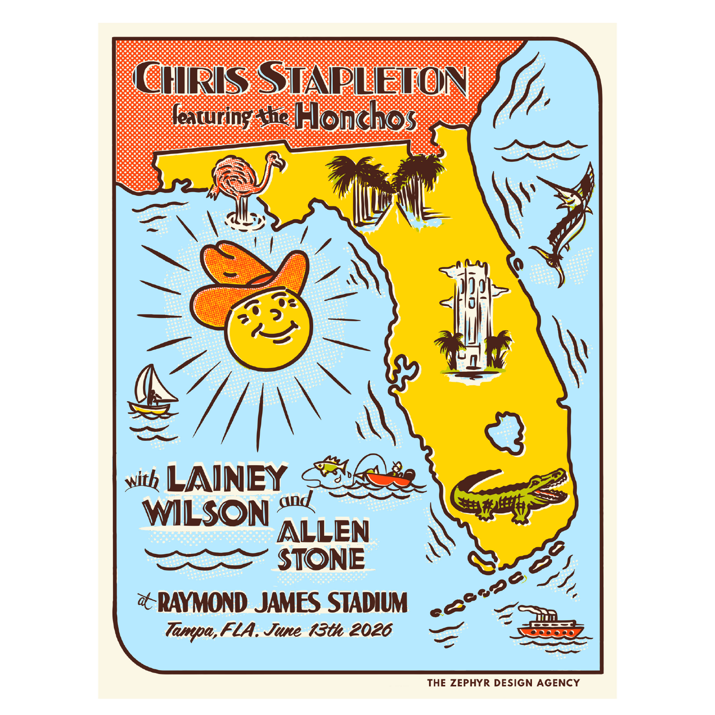 Chris Stapleton Show Poster - Tampa FL - 06/13/2026