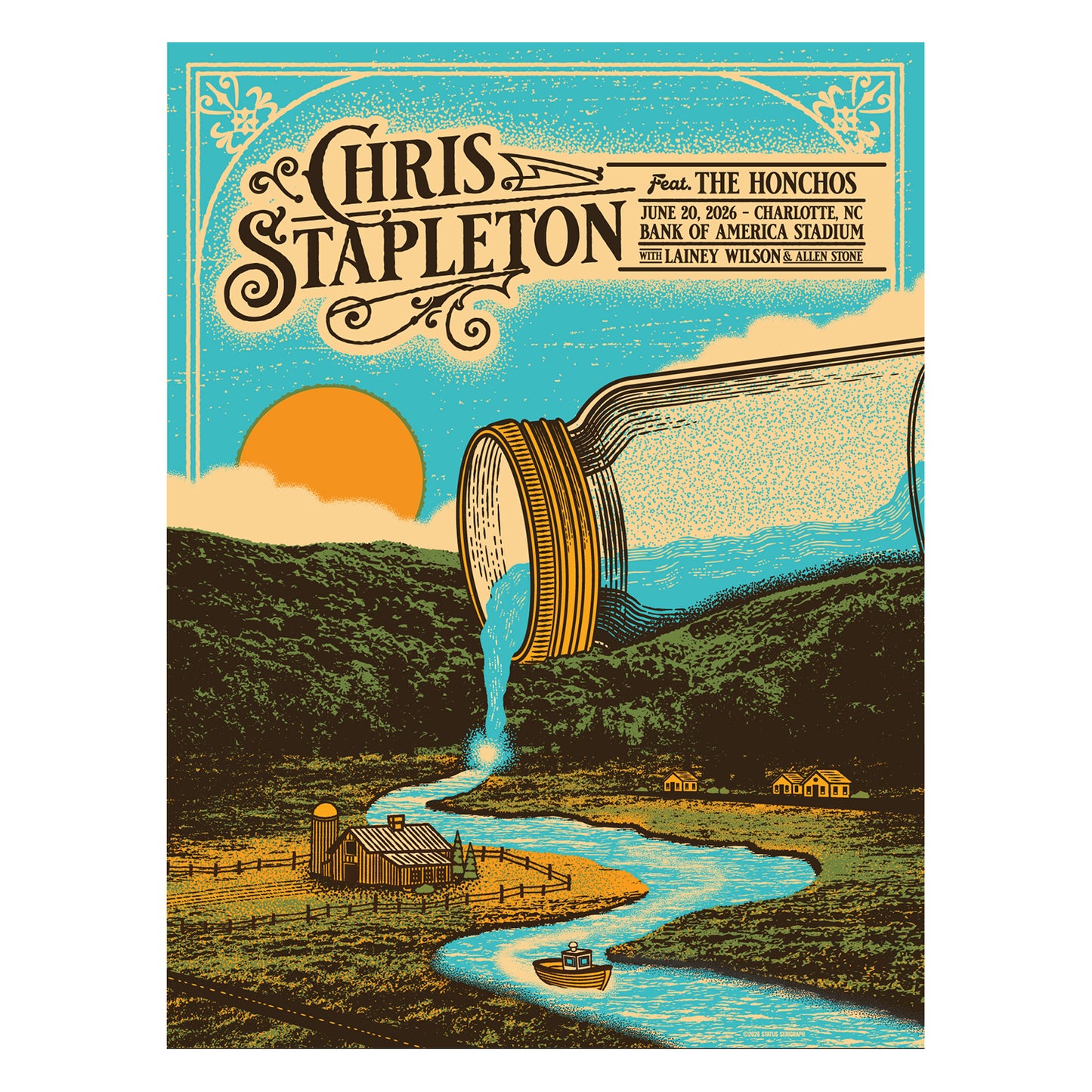 Chris Stapleton Show Poster - Charlotte NC - 06/20/2026