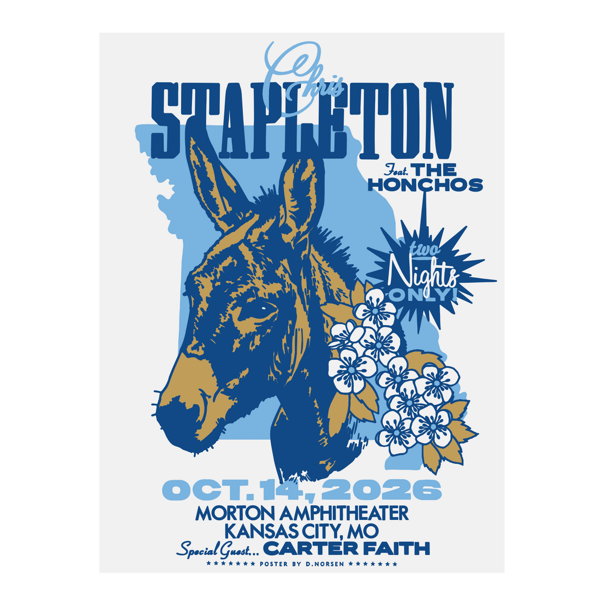 Chris Stapleton Show Poster - Kansas City, MO - 10/14/2026