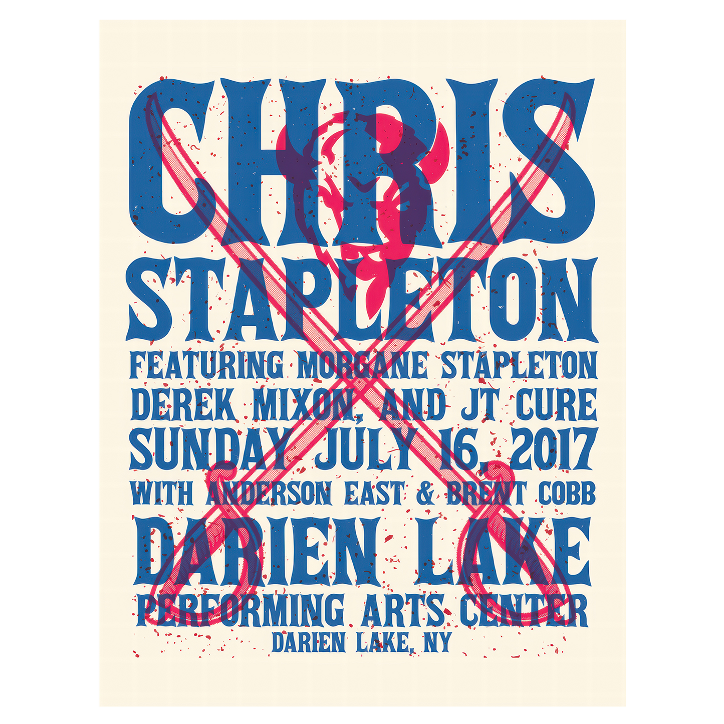 Chris Stapleton Show Poster Darien Lake, NY 7/16/17