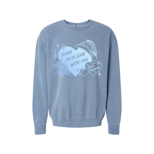 "Think I'm In Love With You" Unisex Lightweight Crewneck Sweatshirt