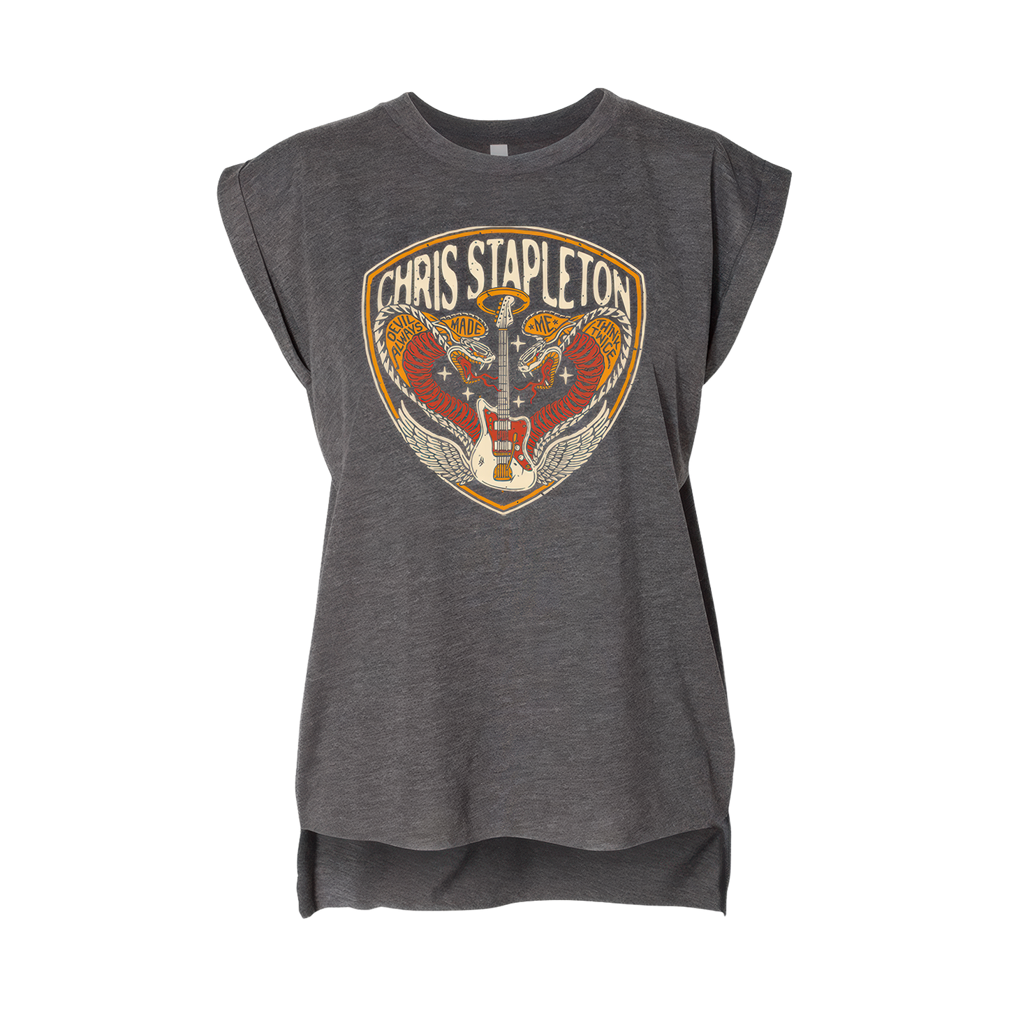 Women's Double Cobra Flowy Rolled Cuffs Muscle Tee