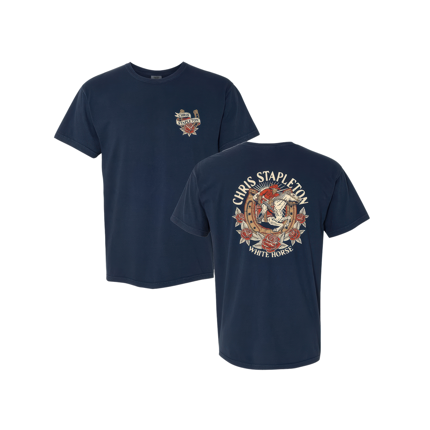 White Horse Rose Garment Dyed Heavyweight Tee