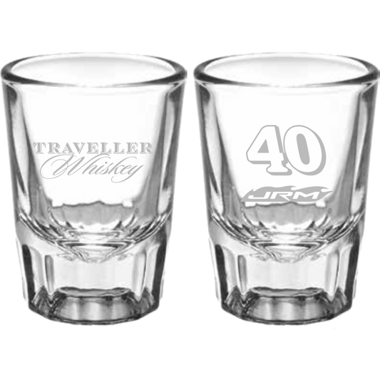 Justin Allgaier #40 Traveller Whiskey Saloon Shot Glass