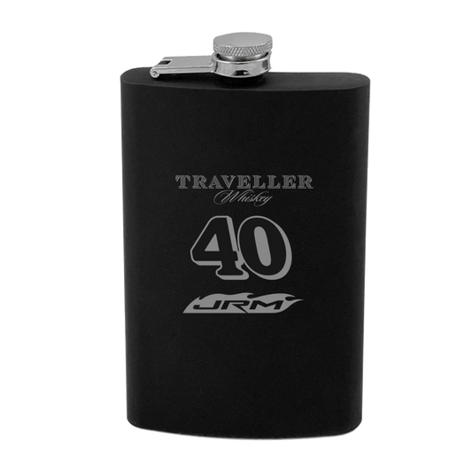 Justin Allgaier #40 Traveller Whiskey Black Matte Flask