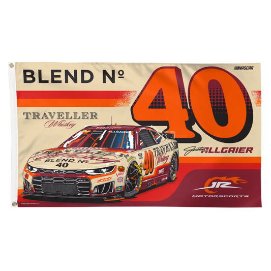 Justin Allgaier #40 2026 Traveller Whiskey 3' x 5' 1-Sided Flag