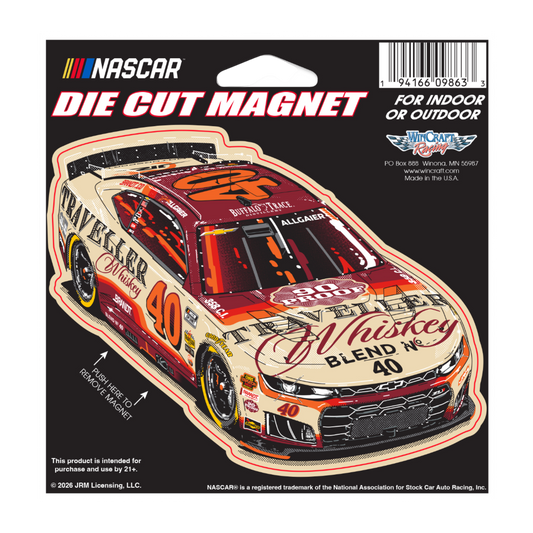 Justin Allgaier #40 2026 Traveller Whiskey Die-Cut Magnet