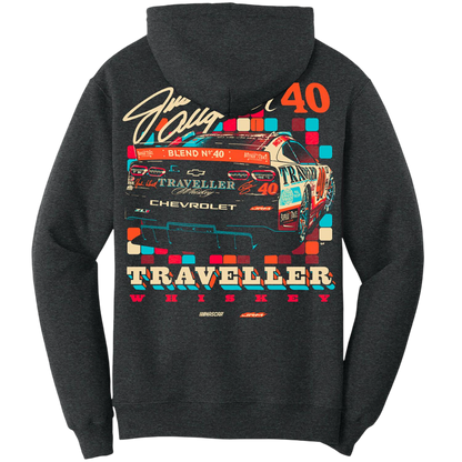 Justin Allgaier #40 Traveller Whiskey Black Heather Hoodie