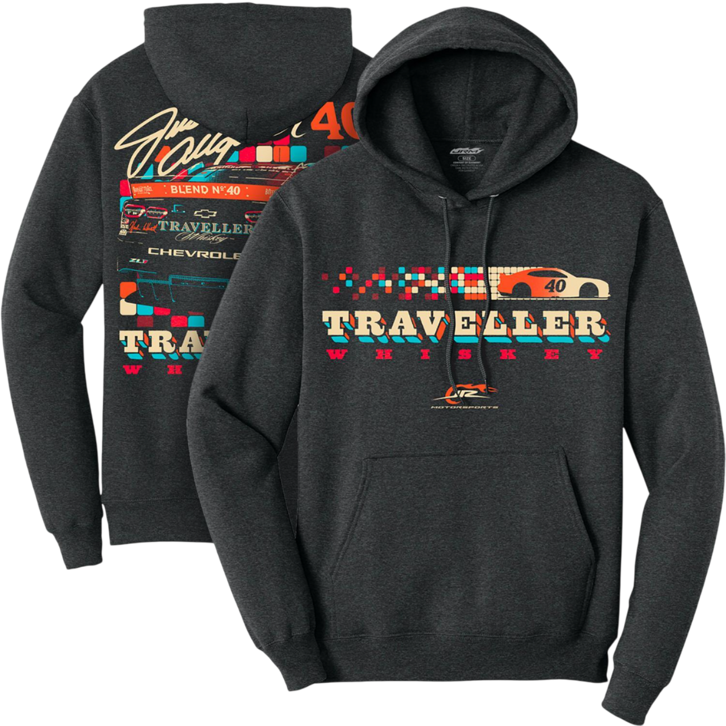 Justin Allgaier #40 Traveller Whiskey Black Heather Hoodie