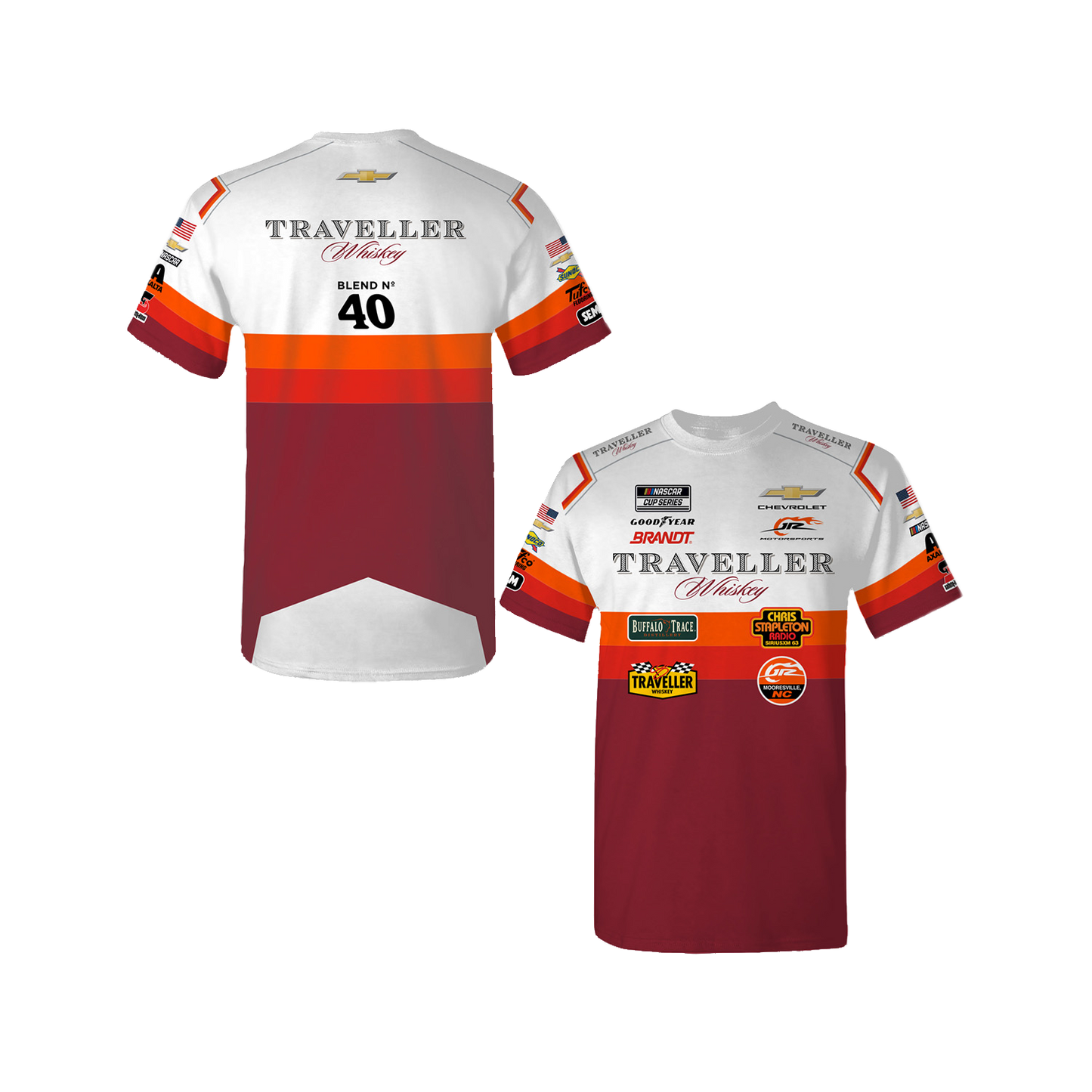 Justin Allgaier #40 Traveller Whiskey Sublimated Uniform T-shirt