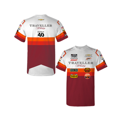 Justin Allgaier #40 Traveller Whiskey Sublimated Uniform T-shirt