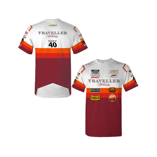 Justin Allgaier #40 Traveller Whiskey Sublimated Uniform T-shirt