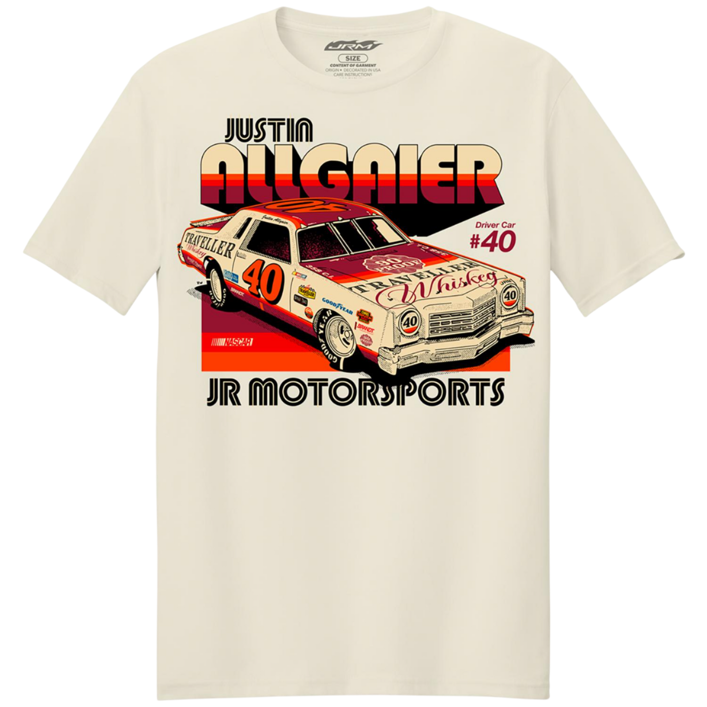 Justin Allgaier #40 Traveller Whiskey Natural T-shirt