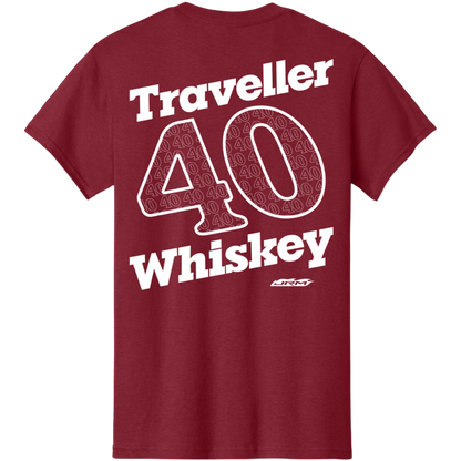 Justin Allgaier #40 Traveller Whiskey Cardinal T-shirt