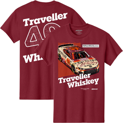 Justin Allgaier #40 Traveller Whiskey Cardinal T-shirt