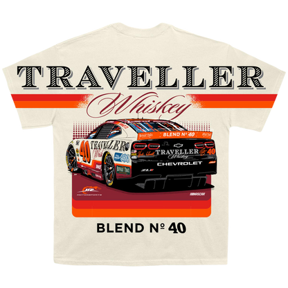 Justin Allgaier #40 Traveller Whiskey Natural Total Print T-shirt