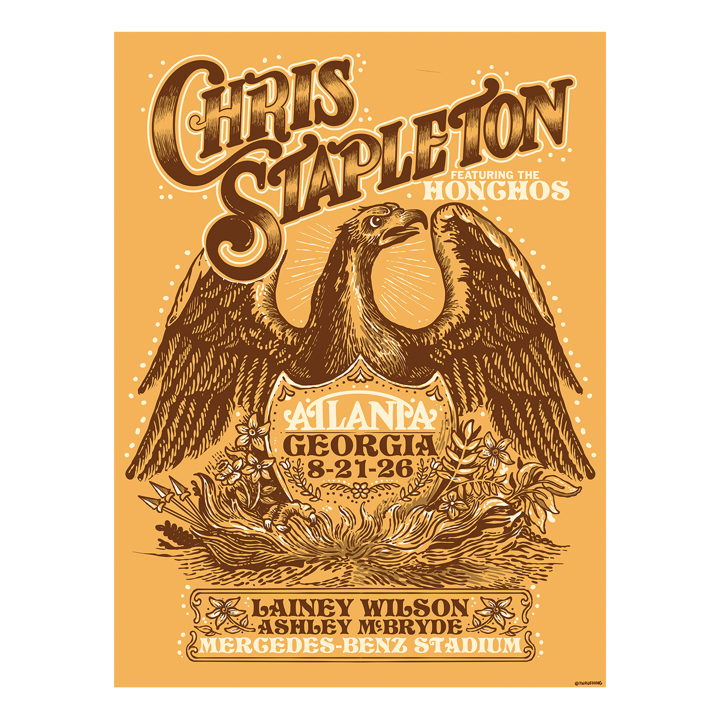 Chris Stapleton Show Poster - Atlanta, GA 08/21/26