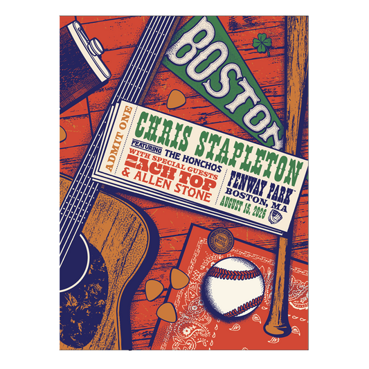 Chris Stapleton Show Poster - Boston, MA - 08/15/2026